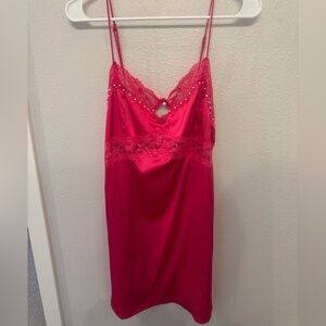 Pink Mini Slip Dress - Size L